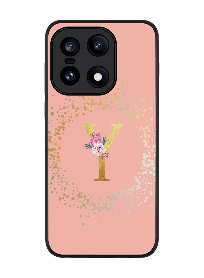 Stylizedd For OnePlus 15 Case,Slim fit Camera Protection, Shockproof Thin Phone cover  - Custom Monogram Floral - Y  (Rose Pink ) - Image 1